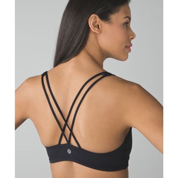 Lululemon Free To Be Bra Wild Black Strappy Back Yoga Sports Bra Size 8 - Picture 2 of 13
